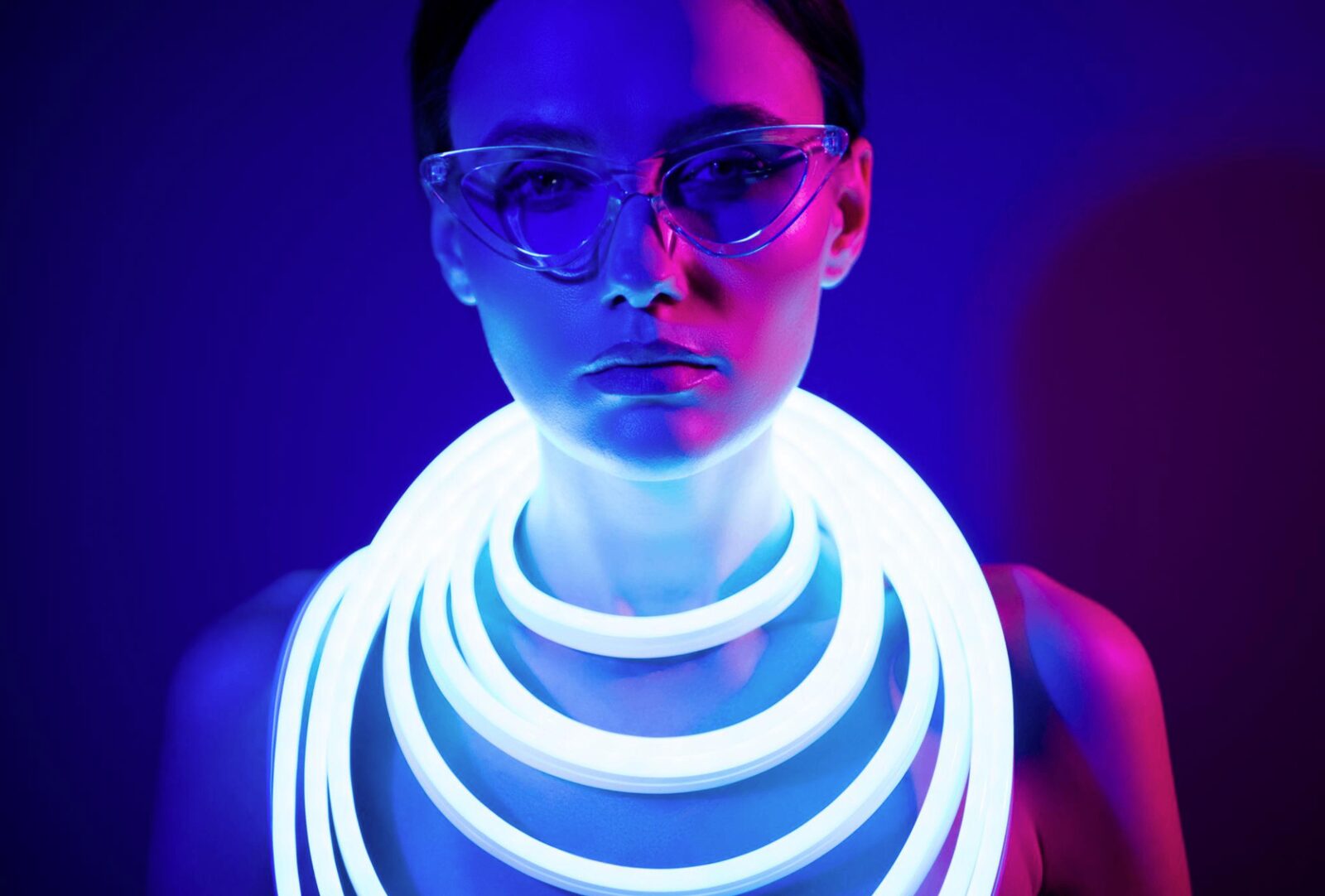 Neon coil portrait