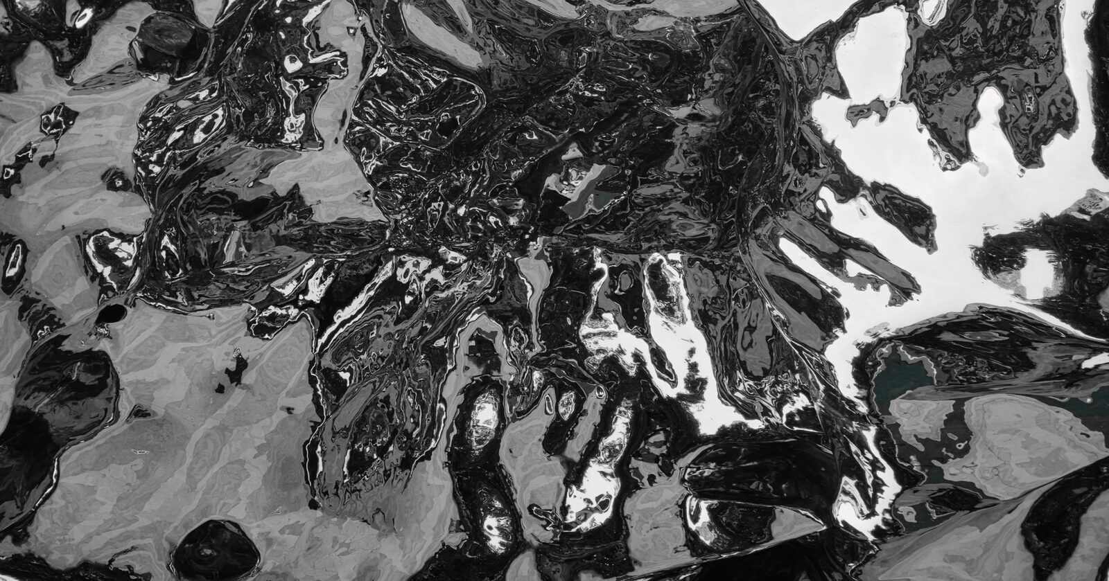 Crumpled chrome metal