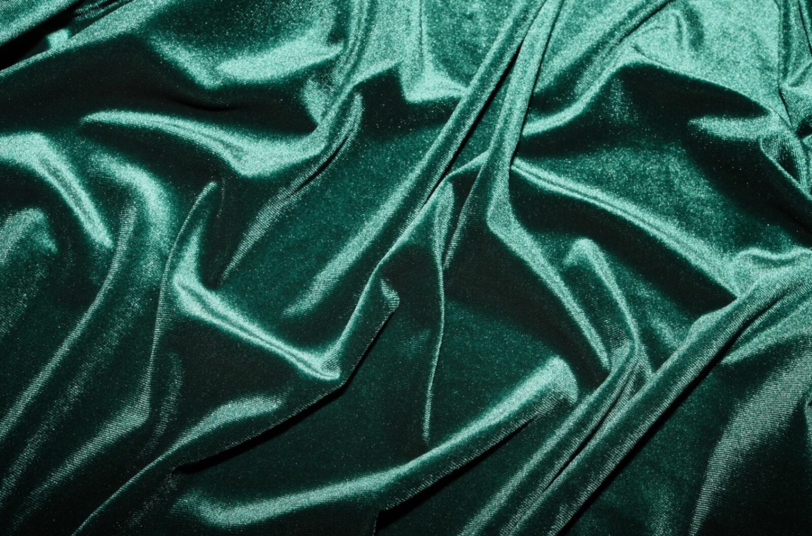 Emerald green velvet drape