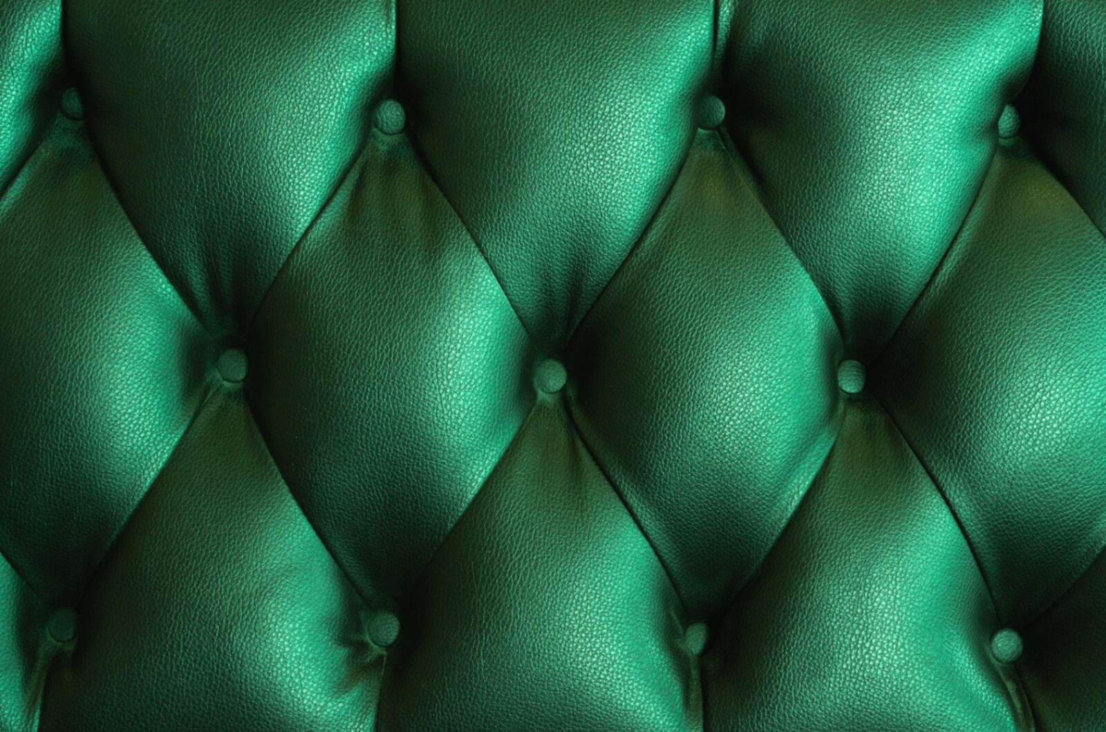 Emerald green tufted leather